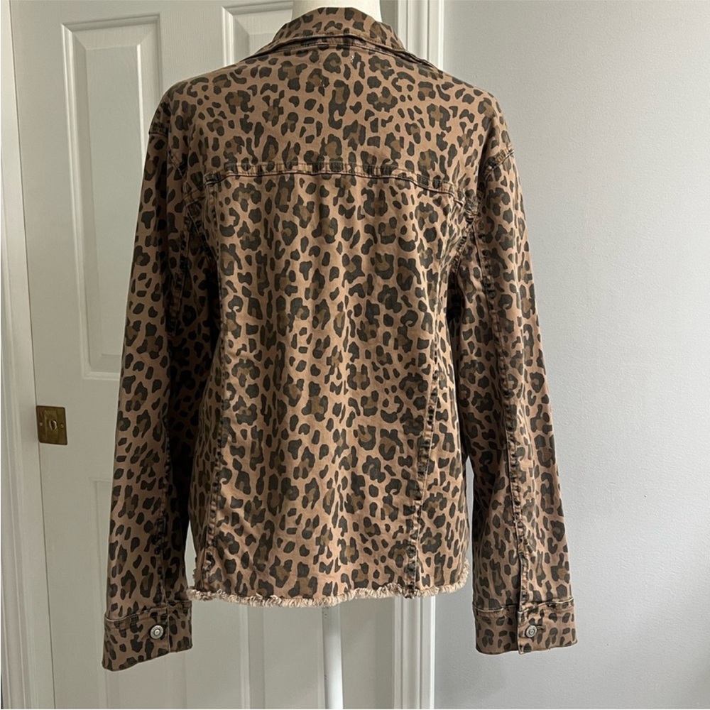 Kensie Leopard Print Jean Jacket Size L - Picture 6 of 9